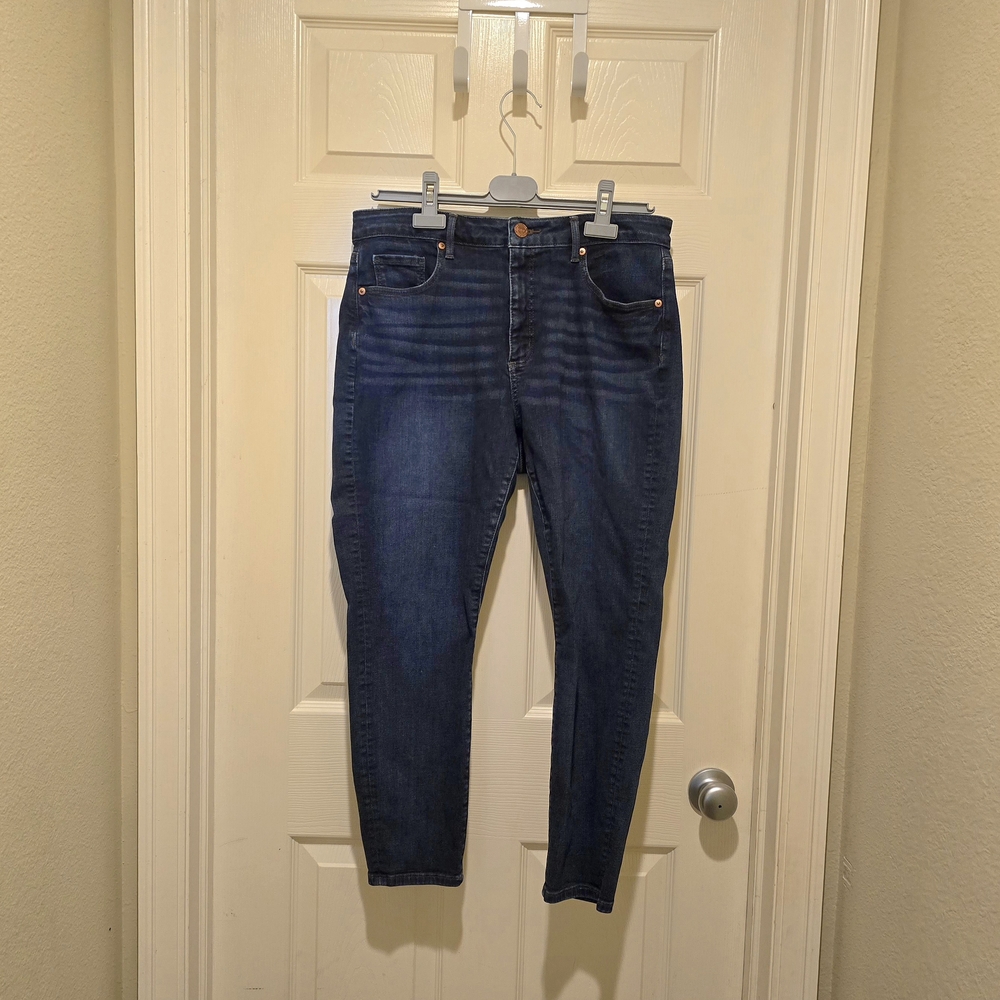 LOFT Curvy Skinny Crop Denim Blue Jeans Size 14 Loft Size 32